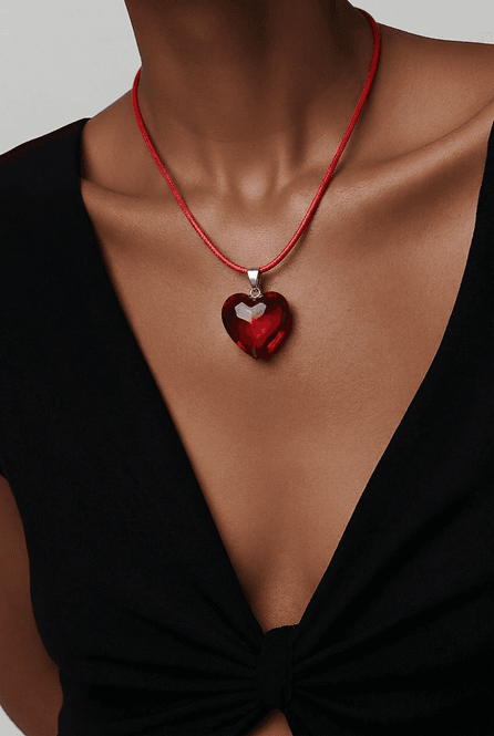 Hovedbilde Hjerte kjede dyp rød