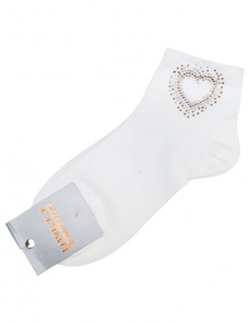 Hovedbilde Hjerte sokk hvit