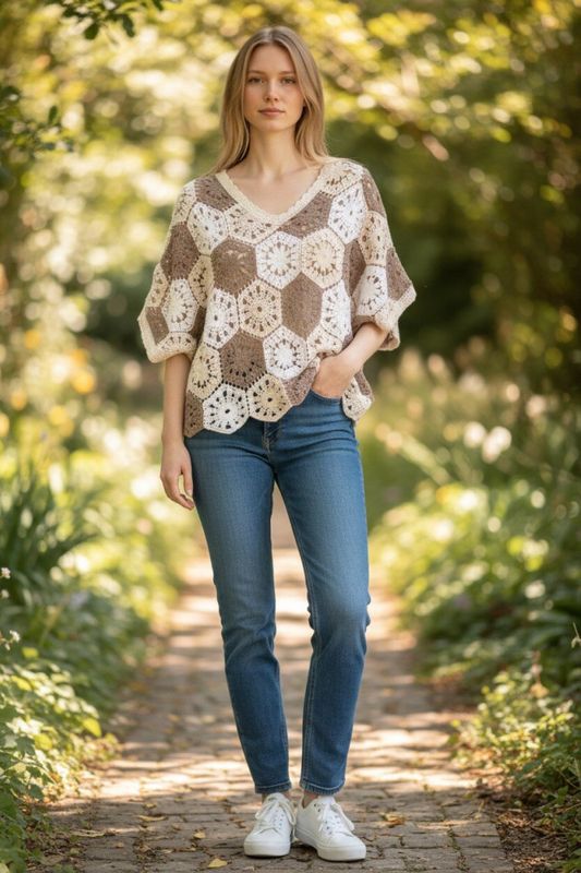 Sofia heklet beige