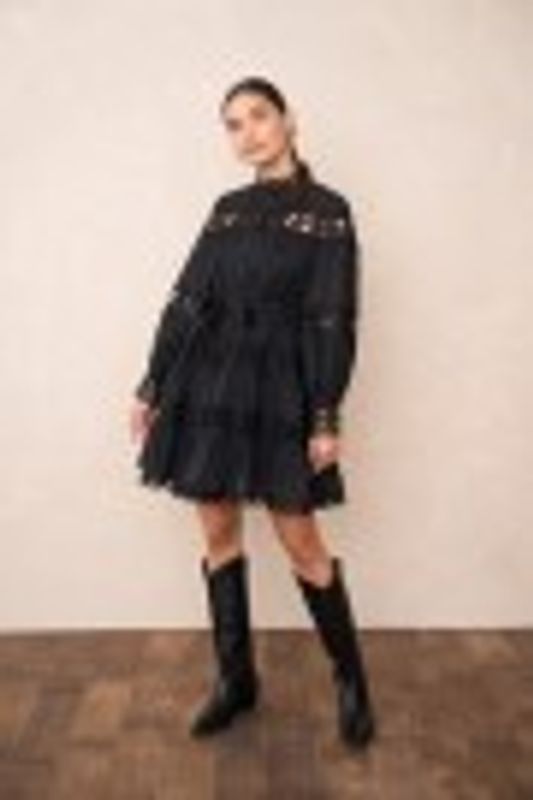 Andrea Kjole Svart med blonder