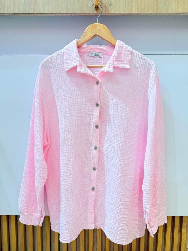 Krepp bluse oversize rosa