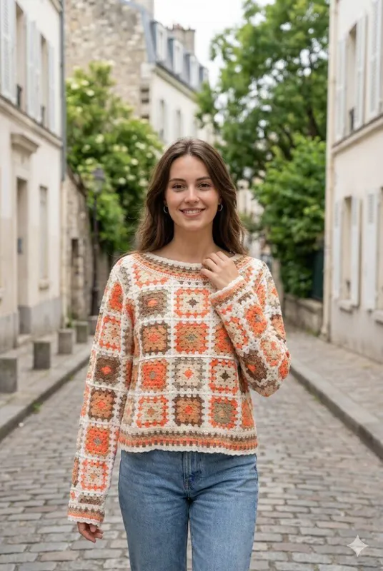 Hekle topp orange