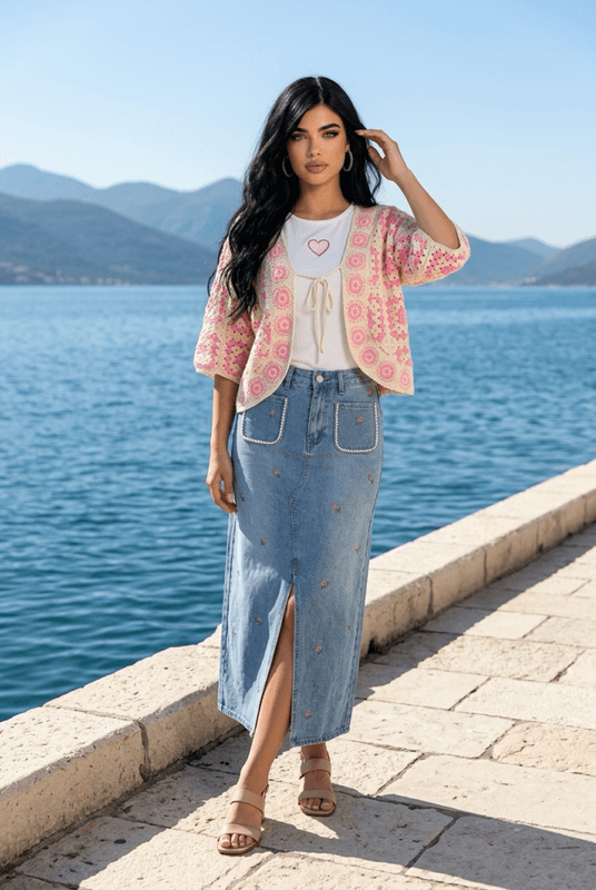 Boho heklet jakke