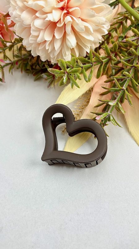 Hårklype Hjerteform brun