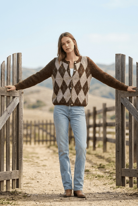 Hovedbilde Harlekin cardigan lang erm brun
