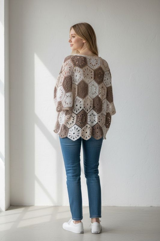 Sofia heklet beige