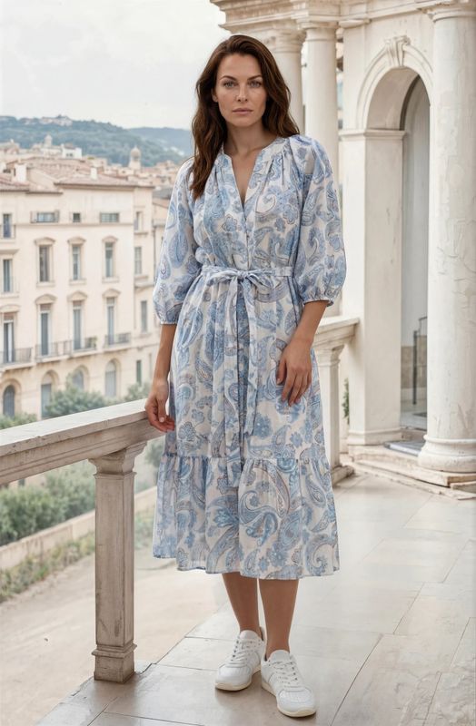 Paisley dress blå