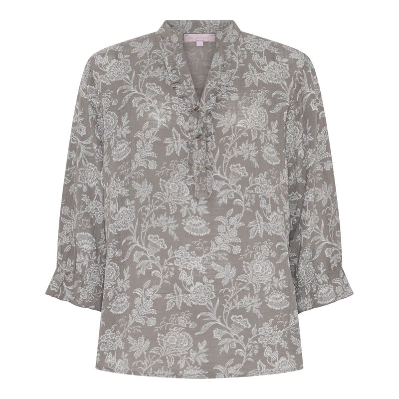 Print bluse i viscose